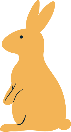 a rabbit facing left